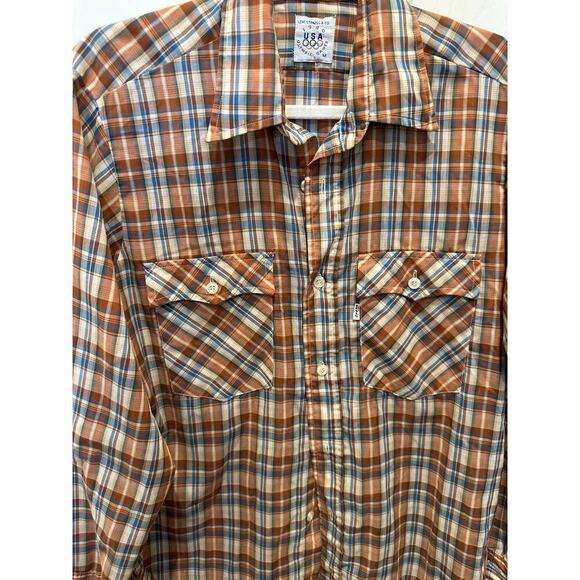 Vintage Levi's Strauss & Co. 1980 USA Olympic Games Button Up Shirt Size M - Picture 4 of 6